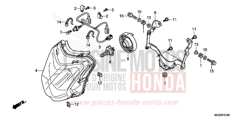 HEADLIGHT for NC700X Dual Cluth ABS DARKNESS BLACK METALLIC (NH463) from 2012